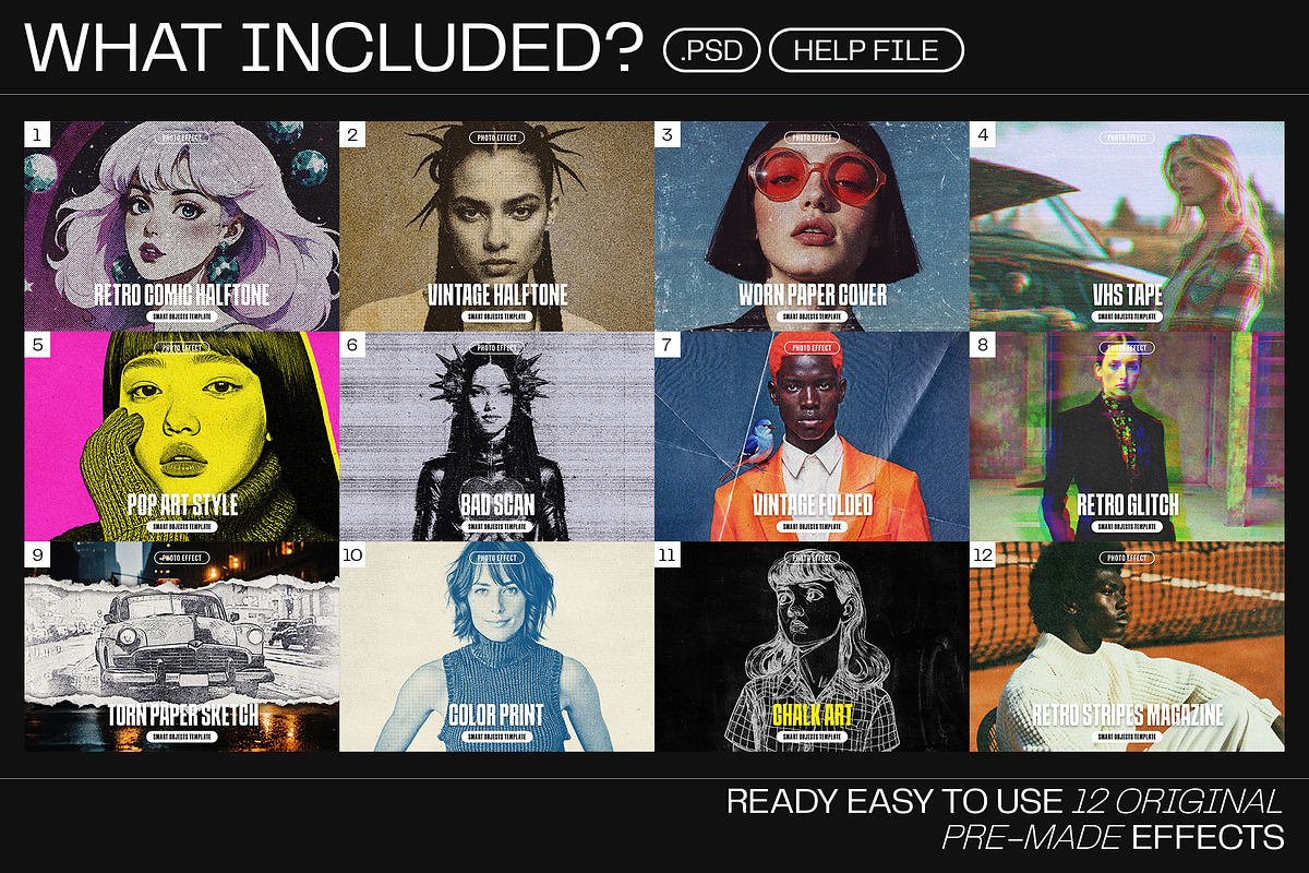 12 Photo Effect Templates, a Layer Style Add-On by iDoodle Studio (Photo 2 of 6)