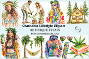 Cannabis Lifestyle Clipart Bundle, an Illustration by Craft Nest (Thumbnail 1 of 5)
