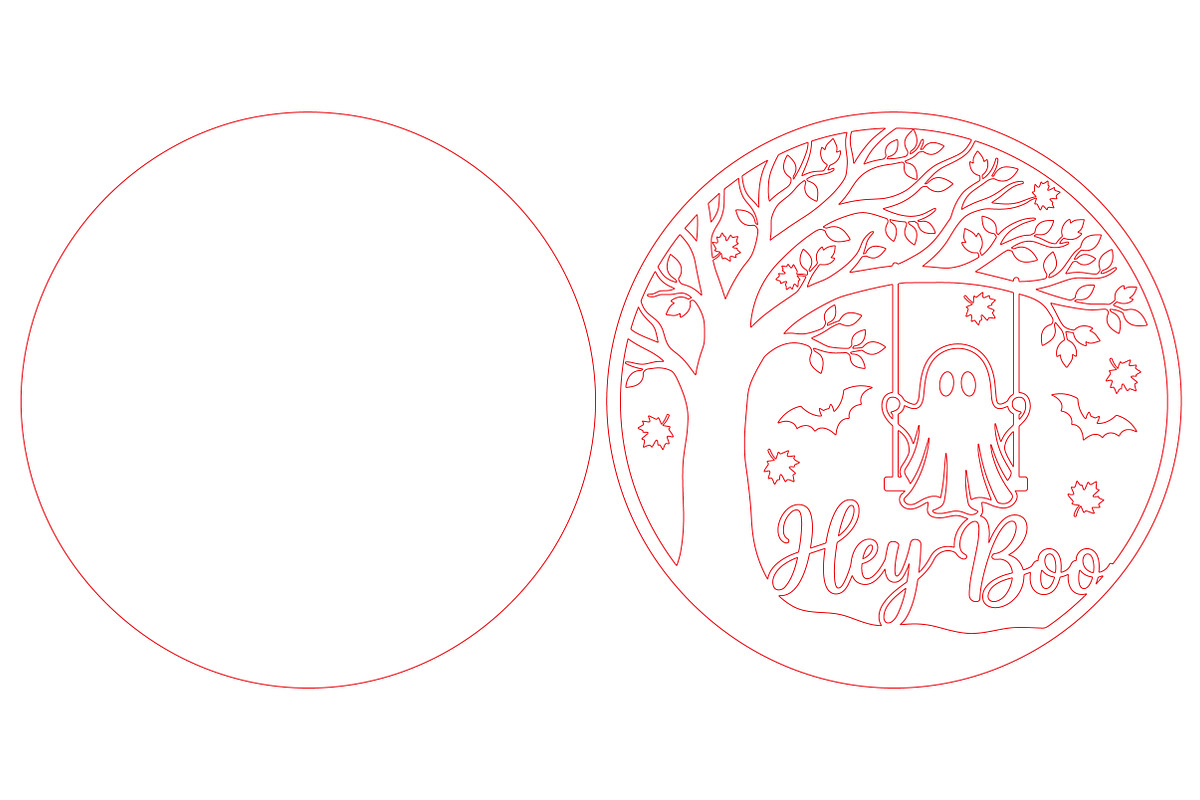 Hey Boo Halloween Ghost SVG LaserCut, an Object Graphic by DreamCafeArt (Photo 4 of 4)