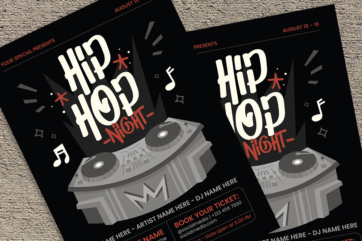 Hip Hop Music Flyer, a Flyer Template by Gumico Studio. (Photo 2 of 3)