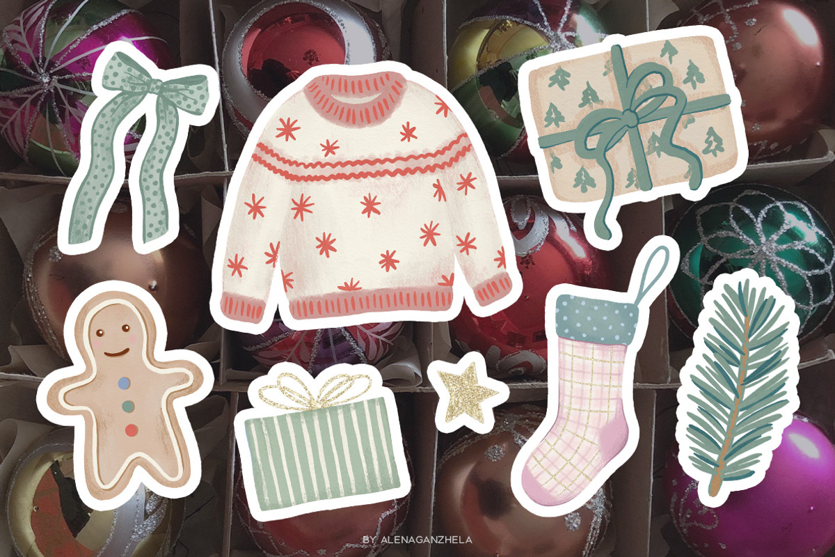 Christmas time illustrations frames, an Object Graphic by alenaganzhela (Photo 3 of 11)