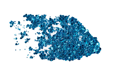 Blue glitter makeup product smear on white. Eye shadow, lip gloss and face for, a Beauty & Fashion Photo by colnihko