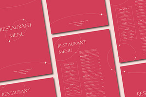 Red Minimal Restaurant Menu, a Print Template by wavebreak