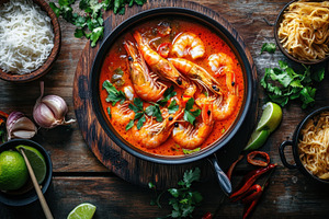 Shrimp with noodles and rice, a Photo by Beautiful things