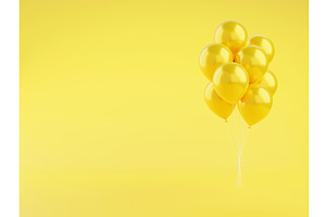 Yellow glossy balloons 3d render, a Textures & Material 3D Model by YuliiaOsadcha