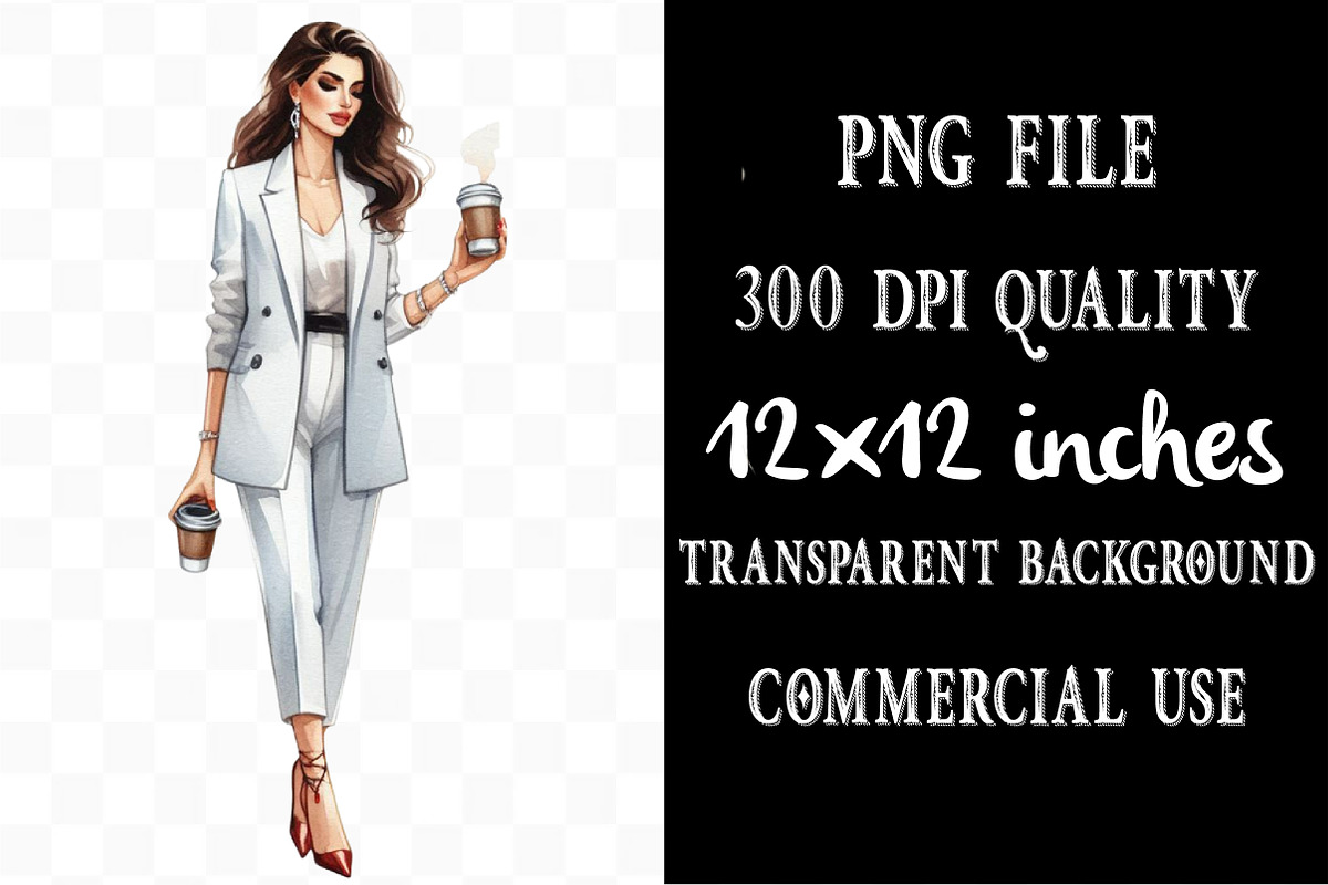 Fashion Classy Elegant Woman PNG, an Illustration by Designking (Photo 4 of 5)