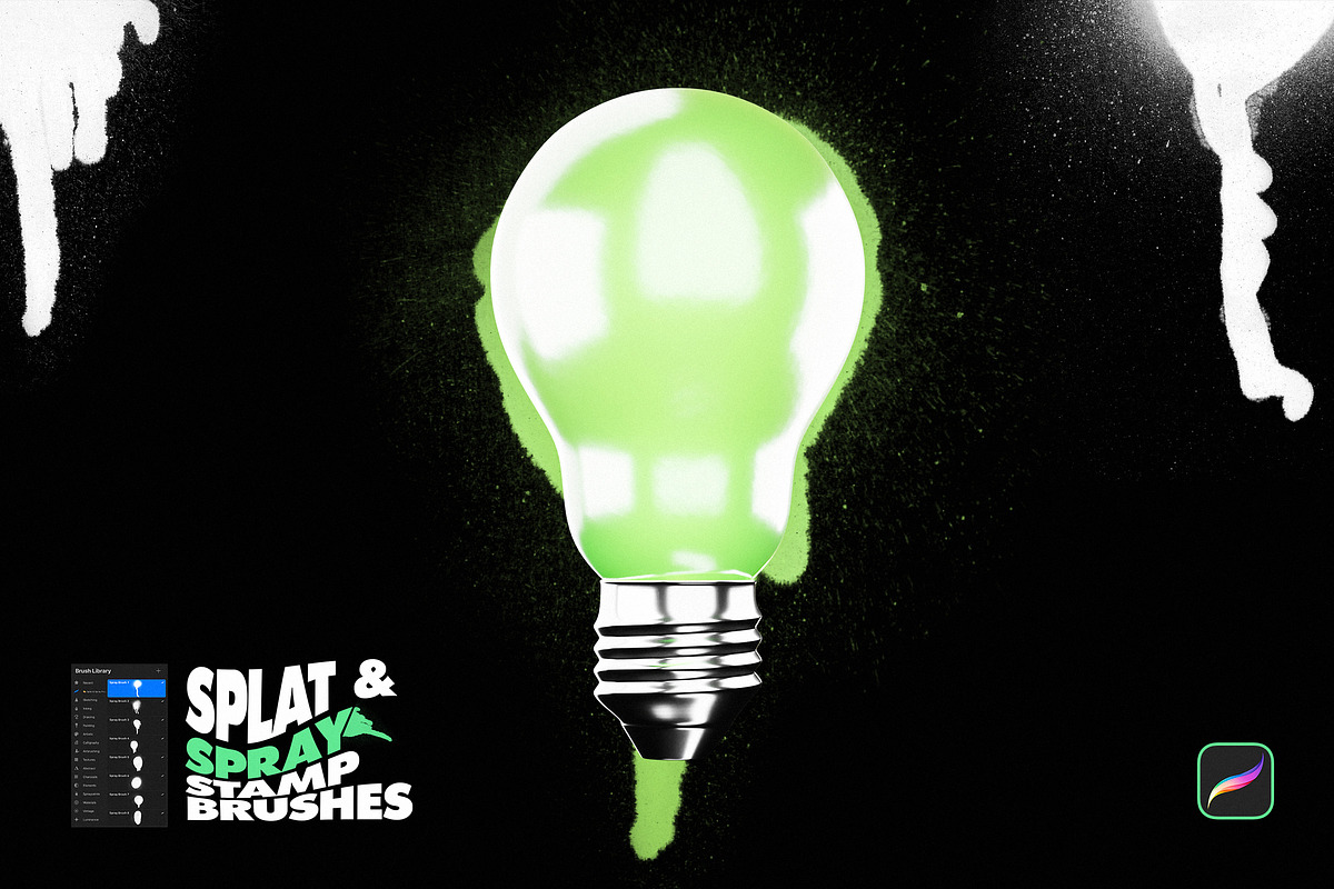 Splat & Spray Procreate Brushes, a Brush Add-On by Layerform Design Co.