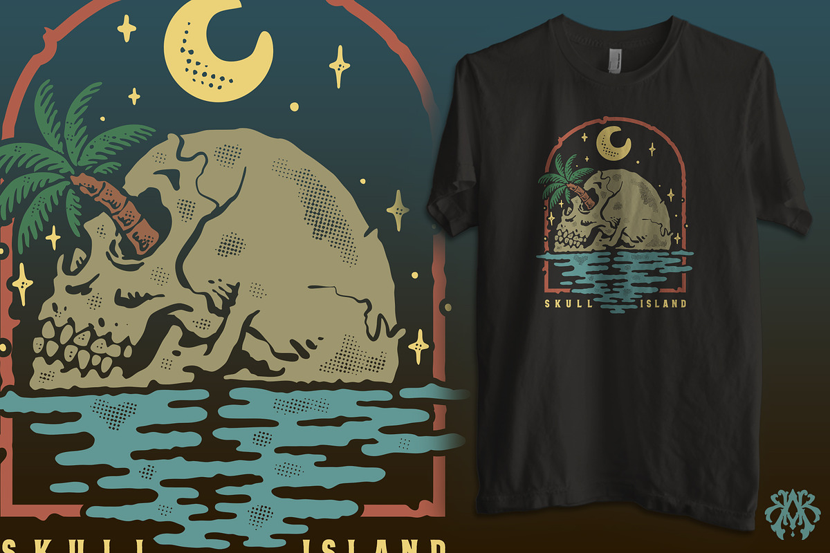 The skull island vintage style, an Object Illustration by Krizvector Artwork Shop (Photo 2 of 3)