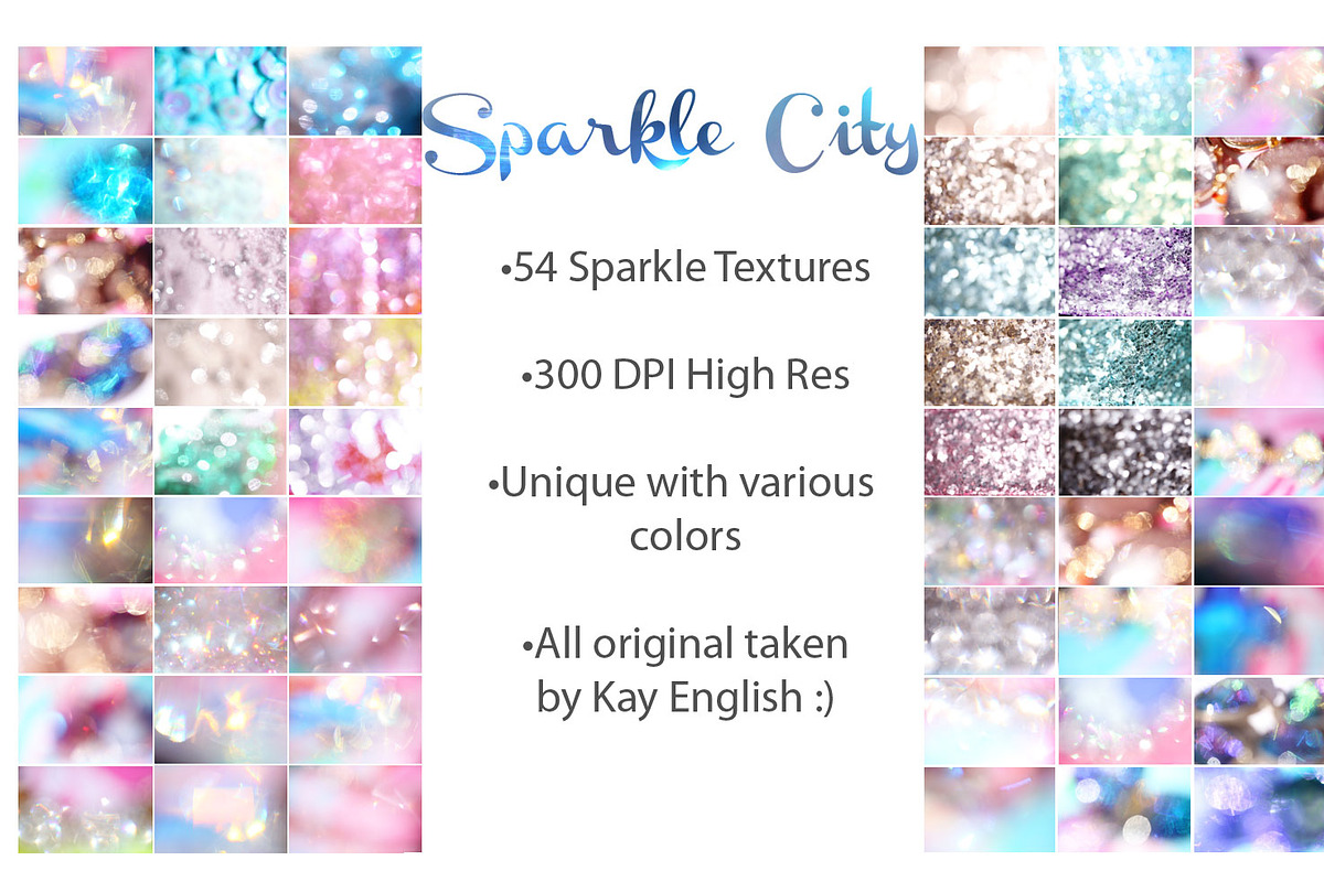 Sparkle City bokeh bundle, 54 images