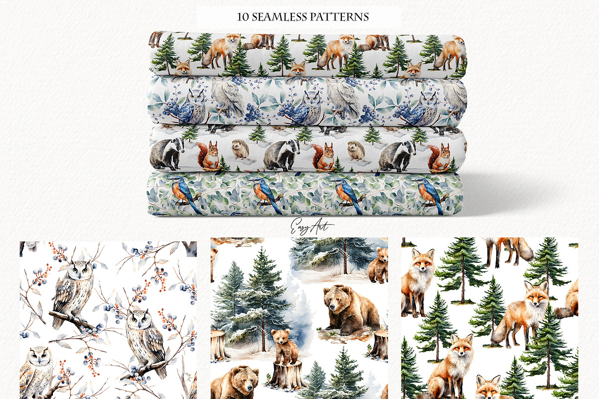 Winterfall watercolor collection, an Object Graphic by EasyArt (Photo 7 of 10)