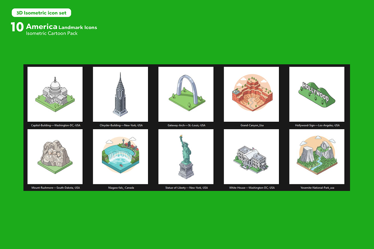 isometric  vector world land mark, an Object Illustration by Mongkees (Photo 3 of 7)