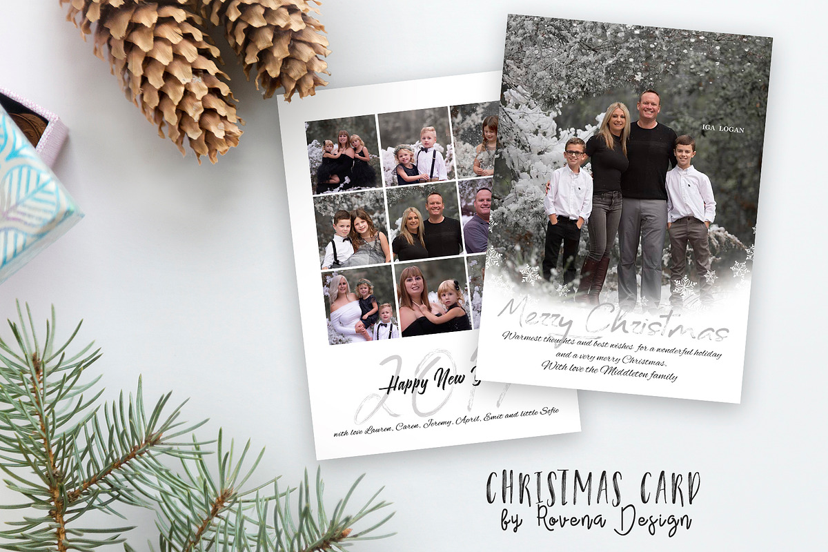 Christmas Card Template, a Card Template by Rovena Design (Photo 2 of 2)
