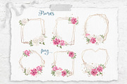 Watercolor flowers Peonies clipart, an Illustration by Yuliya Art (Thumbnail 9 of 18)