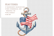 Watercolor 4th of July Clipart, a Seasonal Illustration by MockupWizard (Thumbnail 4 of 5)