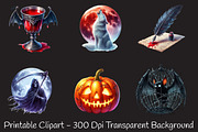 Dark Halloween Sublimation Clipart, an Illustration by RobertsArt (Thumbnail 3 of 7)