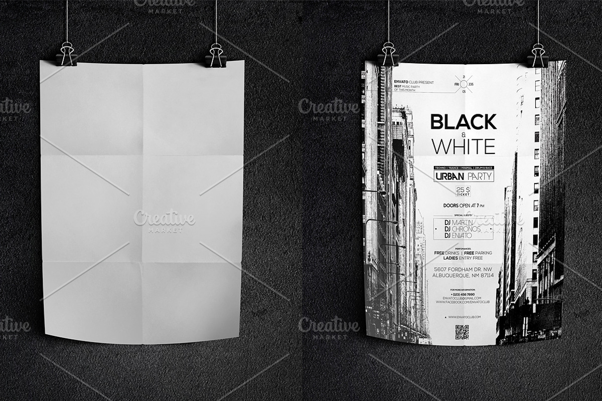 Dark Poster Mockup, a Print Template by CREATIVE DUDE (Photo 1 of 6)