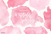 Watercolor Splashes & Textures Pink, a Texture Illustration by OtoStudio (Thumbnail 1 of 2)