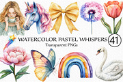 Watercolor Pastel Whispers Clipart, an Illustration by Craft Nest (Thumbnail 1 of 6)