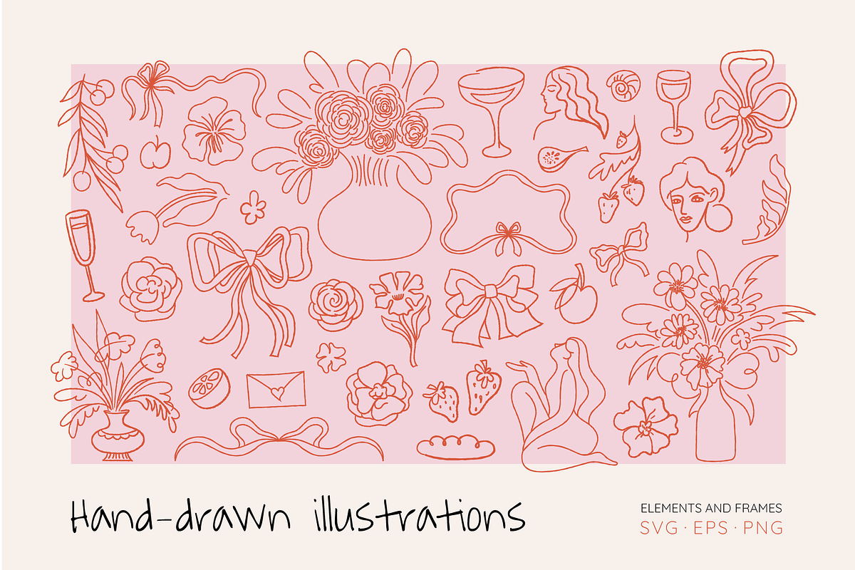 Hand-drawn illustrations, a Graphic by venimo (Photo 1 of 12)