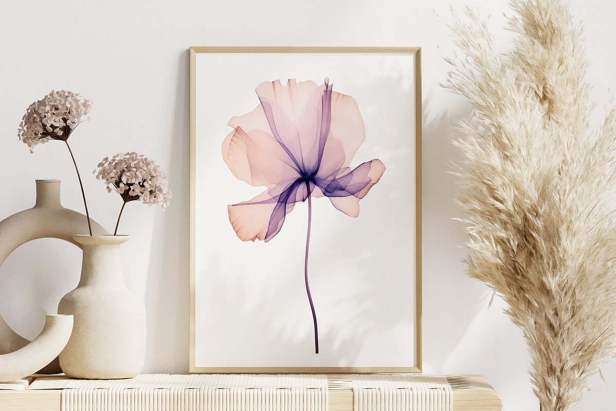 Watercolor Translucent Flower Vector, a Pattern Graphic by Deckar_art (Photo 3 of 5)
