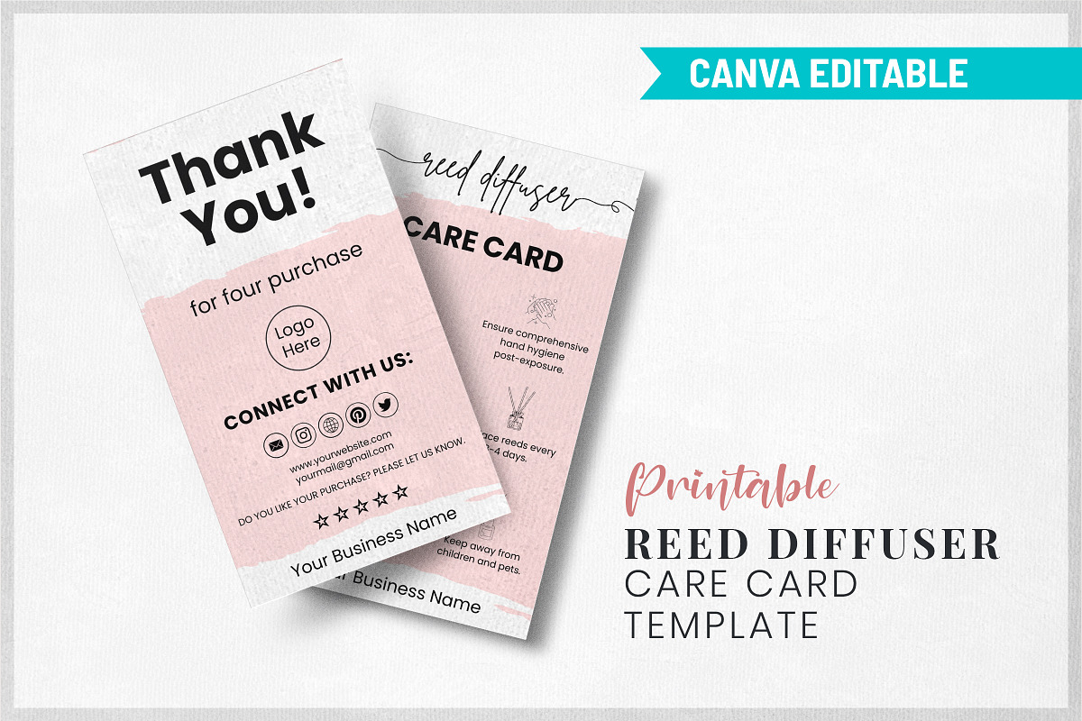 Printable Reed Diffuser Care Card, a Templates & Theme by Snapybiz (Photo 11 of 11)
