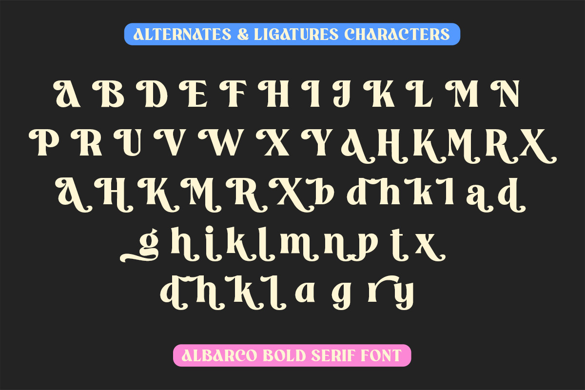 Albarco Bold Serif Font, a Serif Font by Mbonster Design Studio (Photo 10 of 12)