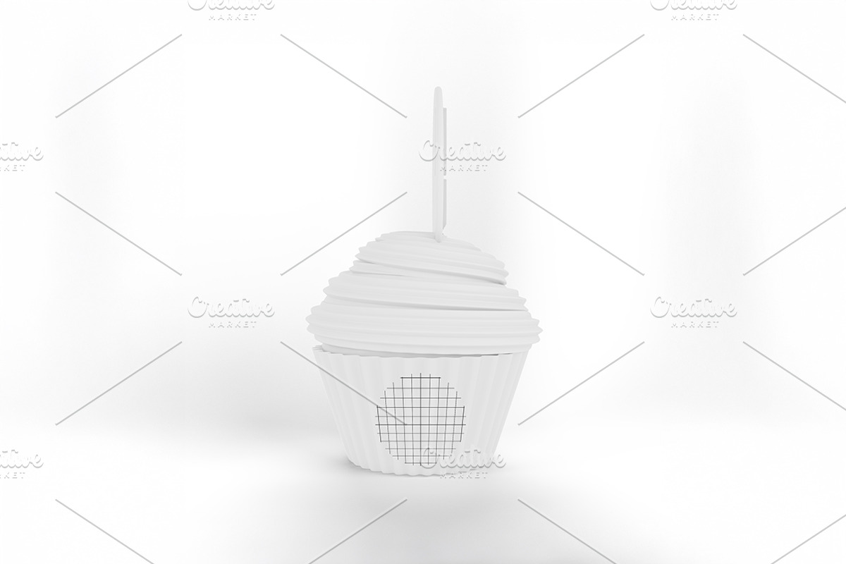 Cartoon I Heart Mom Cupcake Mockup, a Merchandise Mockup by Qaleb Studio (Photo 1 of 2)