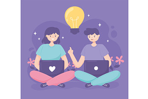people together working, a Person Illustration by studiogstock