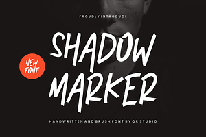 Shadow Marker, a Handwritten Font by QR Design Studio