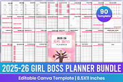 2025-26 Girl Boss Planner Bundle, a Stationery Template by Mustafiz (Thumbnail 1 of 6)