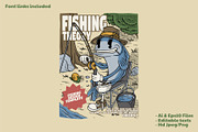 retro fish fishing in the nature, a Branding & Logo Template by Judsart (Thumbnail 1 of 3)