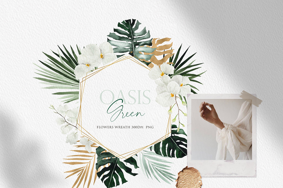 OASIS green - Wedding clipart, an Illustration by Beigetime (Photo 10 of 11)