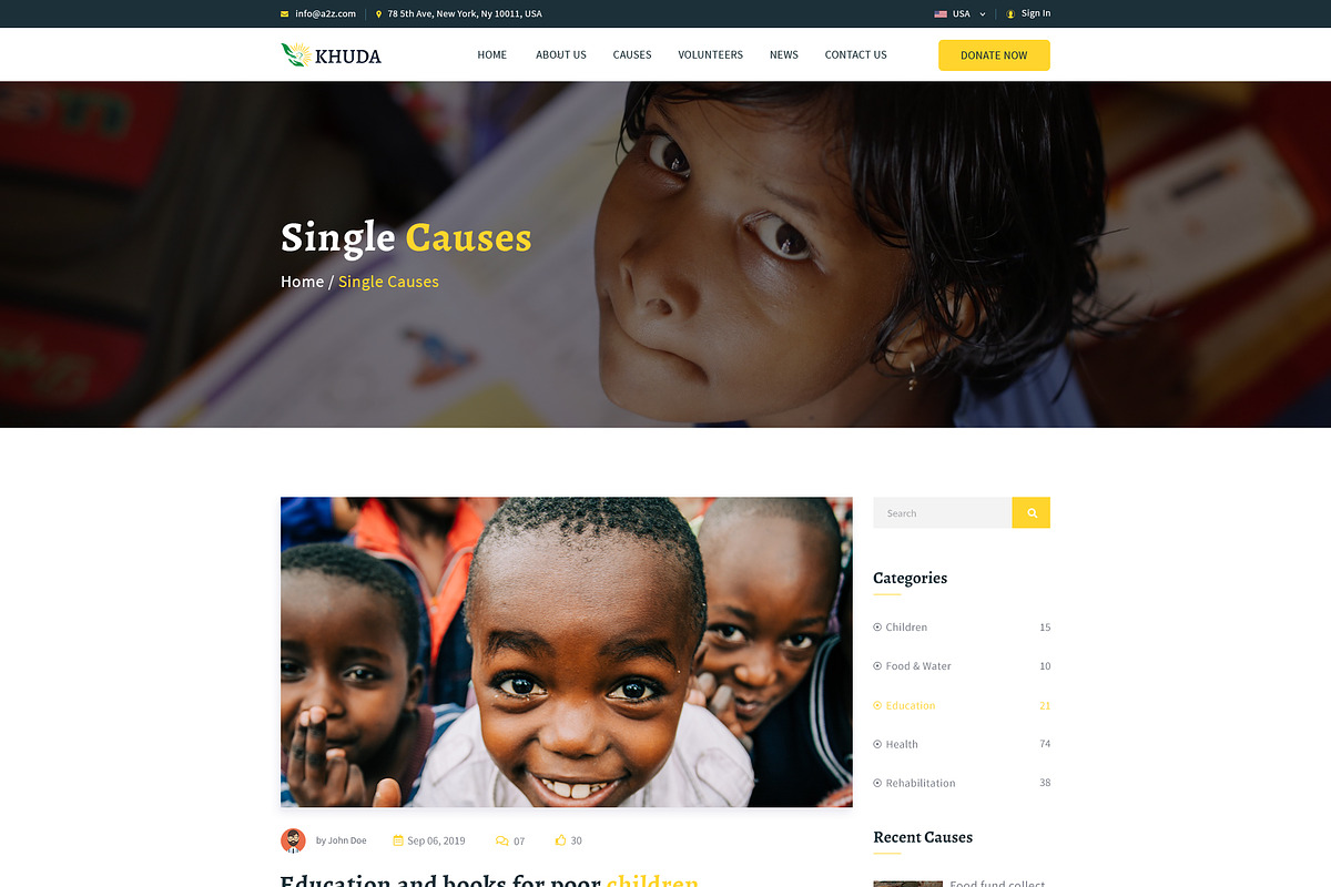 KHUDA Non-Profit PSD Template, a Landing Page Template by Andit themes (Photo 5 of 15)