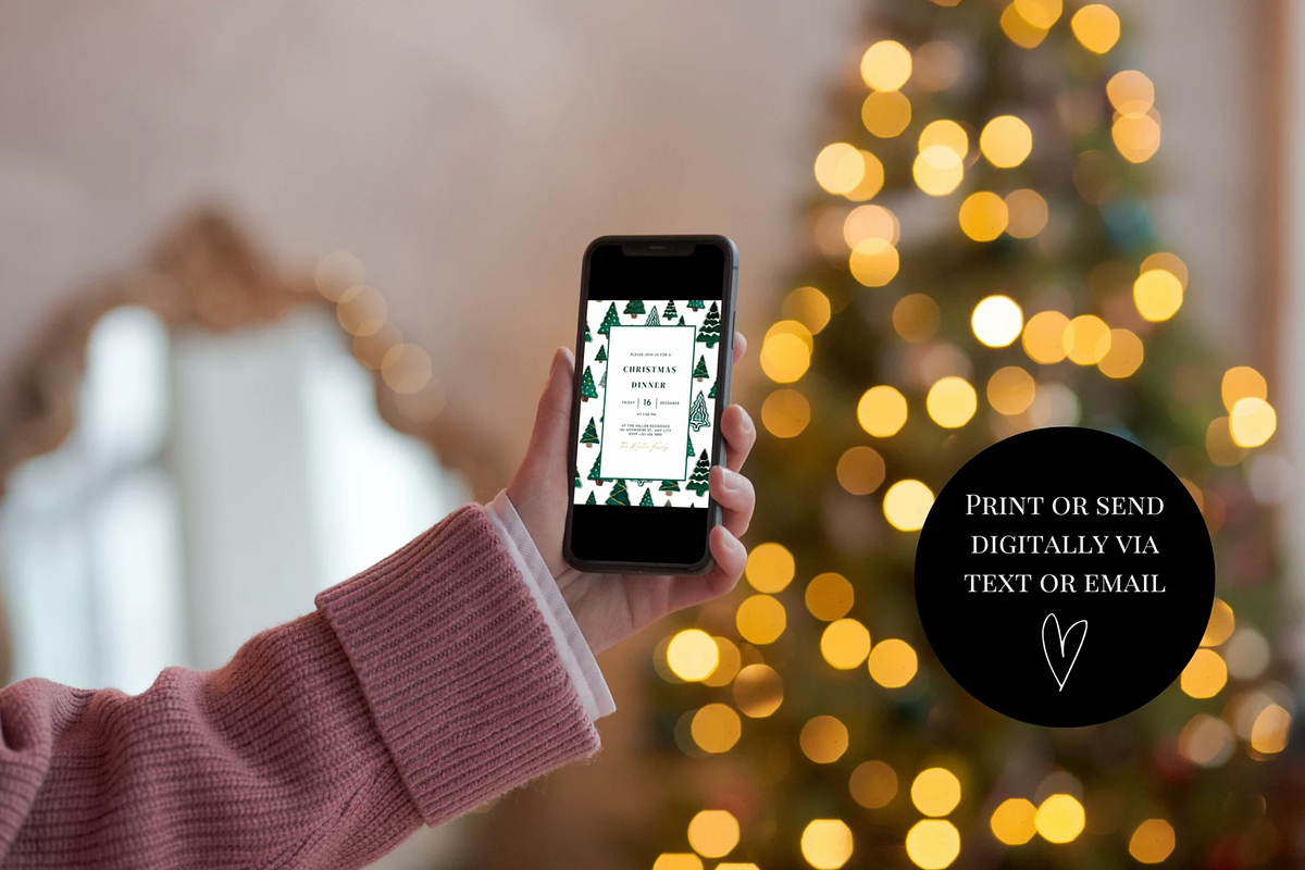Editable Christmas Party Invitation, an Invitation Template by ForeverPrint (Photo 7 of 9)
