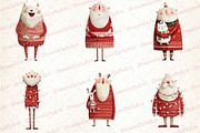 Funny Christmas Santa Clipart, an Illustration by DreamCafeArt (Thumbnail 5 of 8)