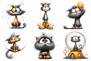 Whimsical Cat Clipart, an Illustration by Daily.Designs (Thumbnail 3 of 5)