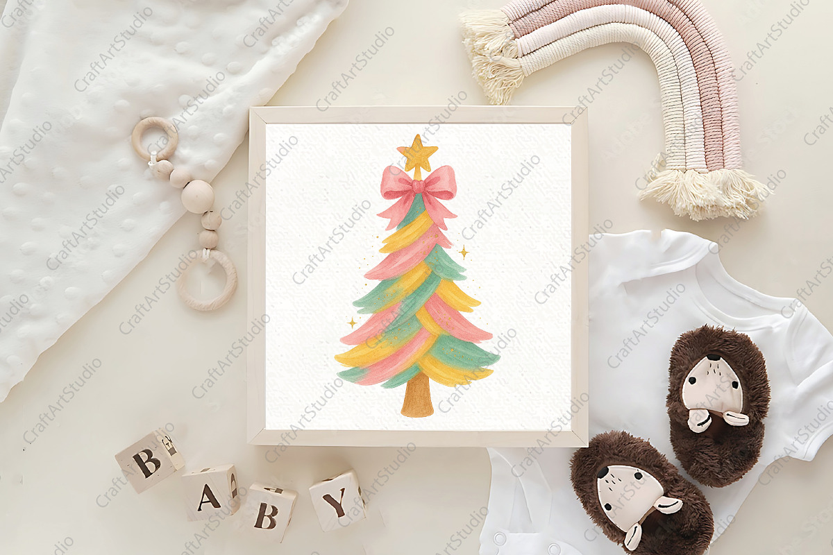 Preppy Brushstroke Christmas Tree, an Illustration by CraftArtStudio (Photo 4 of 4)