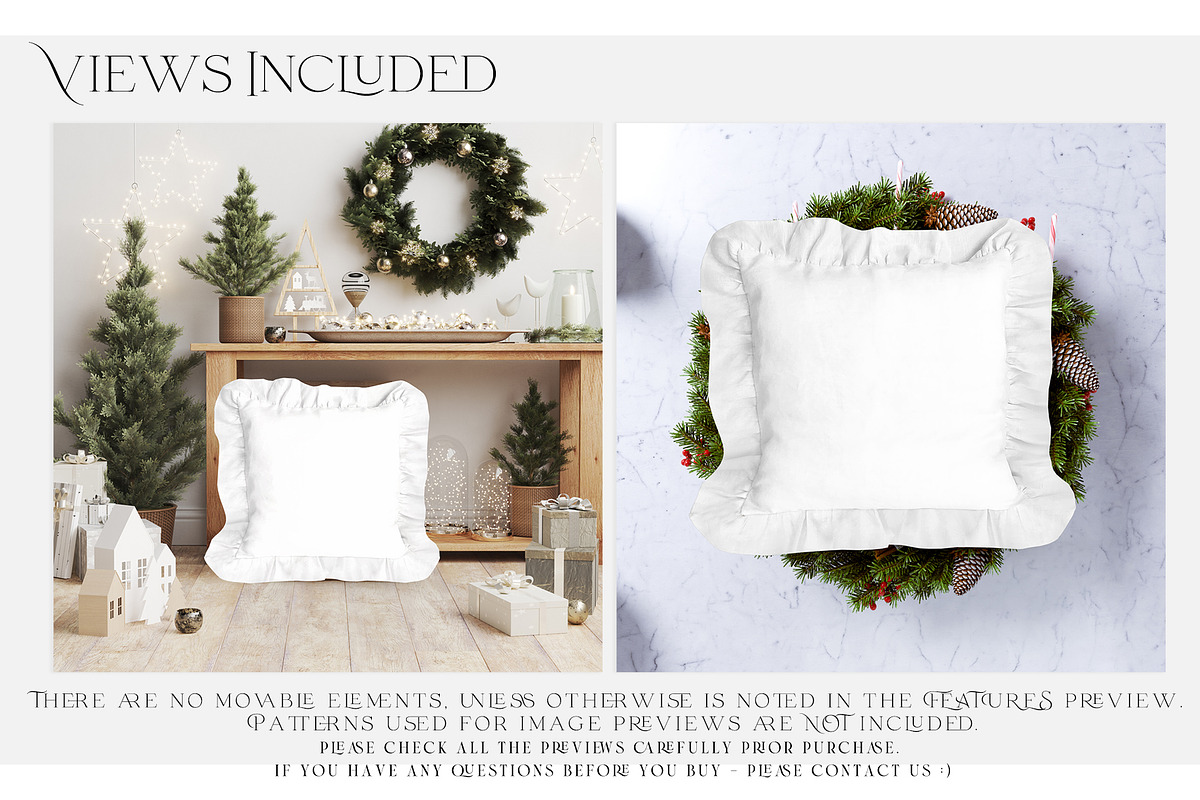 Christmas Ruffle Pillow Mockups, a Product Mockup by mock-ups (Photo 2 of 12)