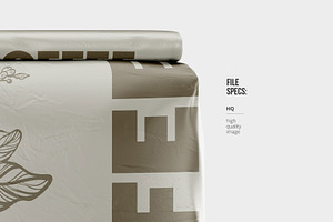 Coffee Pouch Mockup. Back View