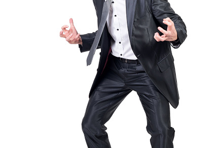 Crazy businessman in suit in studio. White background., a Business Photo by Iván Moreno STOCK PHOTO