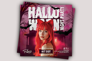 Halloween Night Party Flyer Template, a Flyer Template by Posterfello