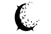 Flying Birds Moon SVG Bundle, an Illustration by yasushie (Thumbnail 14 of 31)