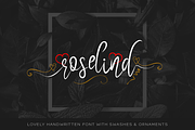 Roselind Font + Swashes & Ornaments, a Script Font by Designova® (Thumbnail 1 of 10)