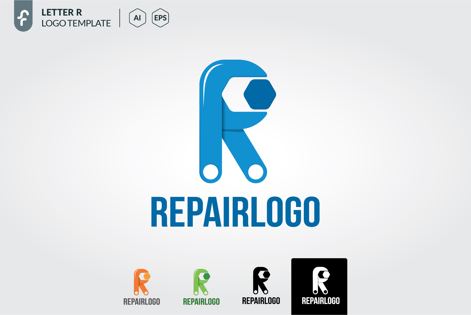 Repaer letter r logo template, a Branding & Logo Template by ft.studio