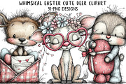 Whimsical Easter Cute Deer Clipart, an Illustration by Daily.Designs (Thumbnail 1 of 7)