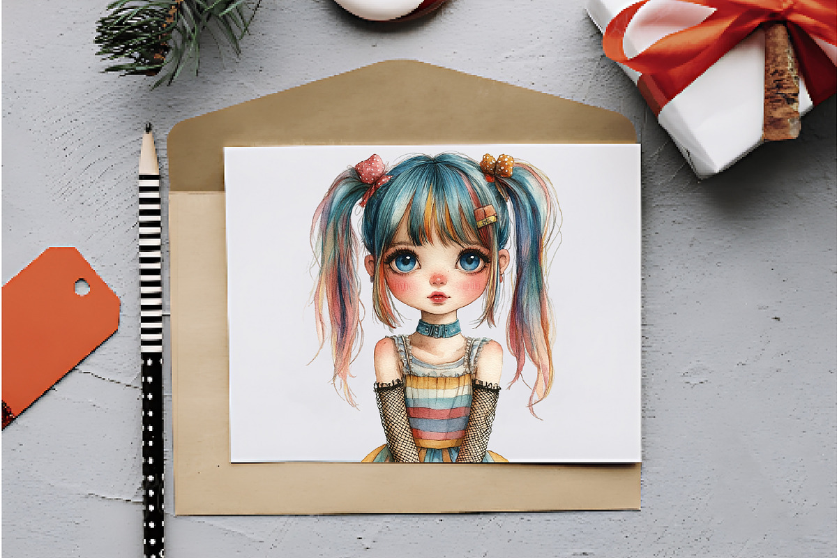 Cartoon Goth Sublimation Clipart, an Illustration by RobertsArt (Photo 2 of 7)