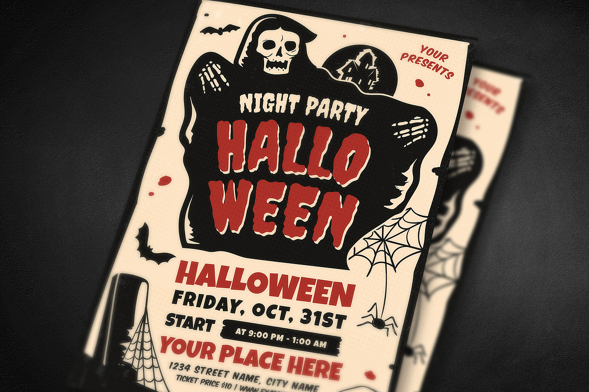 Halloween Party & Show Flyer, a Flyer Template by VectorVactory (Photo 4 of 4)