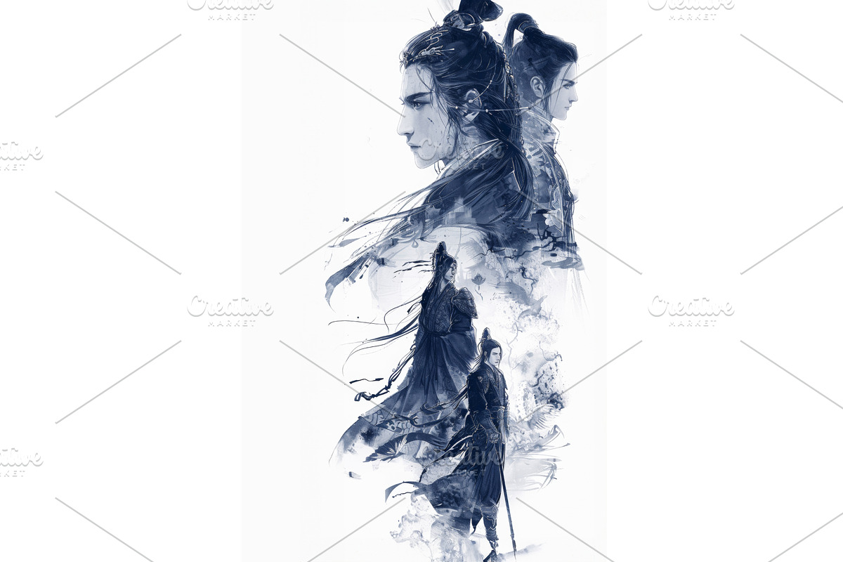 Asian inspired fantasy book cover or, an Illustration by tilialucida