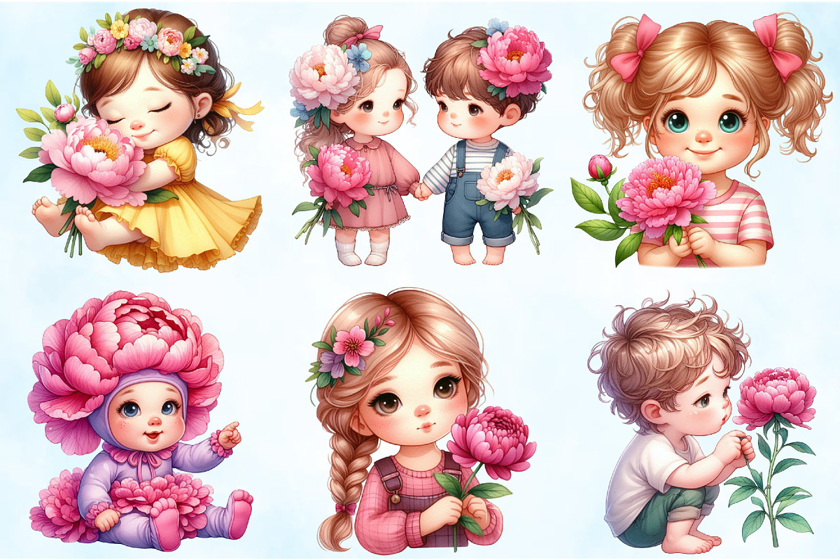 Kindergarten Nursery Kids Peony PNG, an Illustration by Craft Nest (Photo 4 of 5)