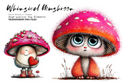 Whimsical Mushroom Clipart Bundle, a Seasonal Illustration by CreationArt (Thumbnail 1 of 6)